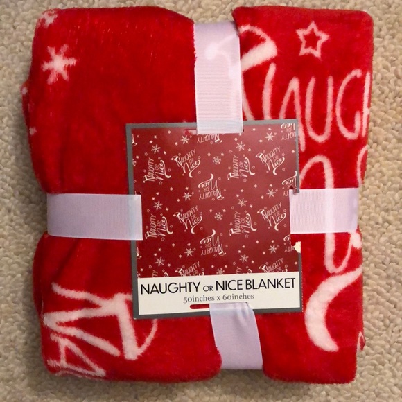 Other - NWT "Naughty or Nice" Soft Plush Blanket